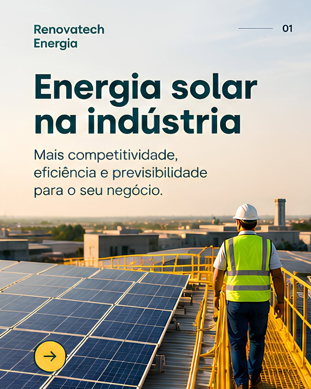 Publicação da Renovatech Energia sobre energia solar na indústria